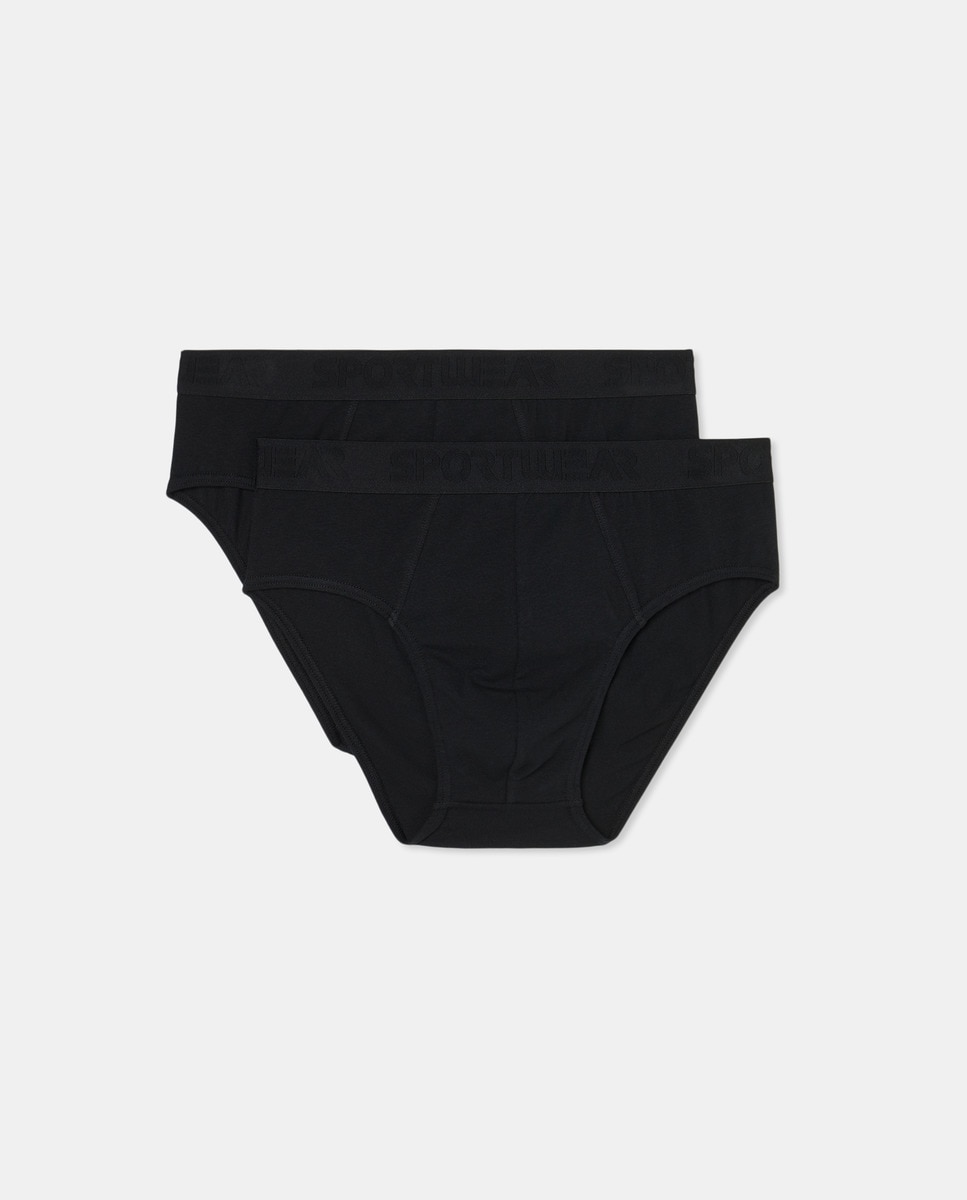 Pack 2 slips liso goma vista de hombre Negro-5