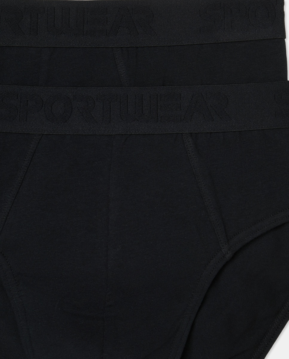 Pack 2 slips liso goma vista de hombre Negro-6