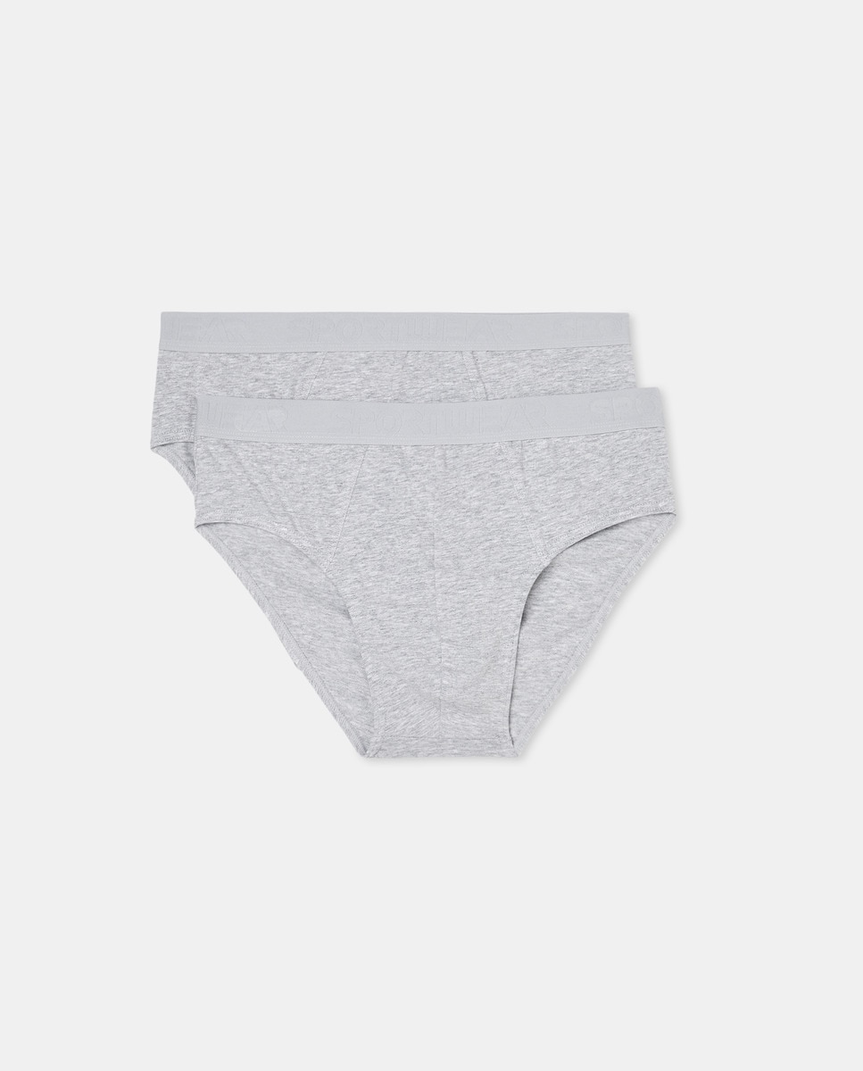 Pack 2 slips liso goma vista de hombre Gris-5