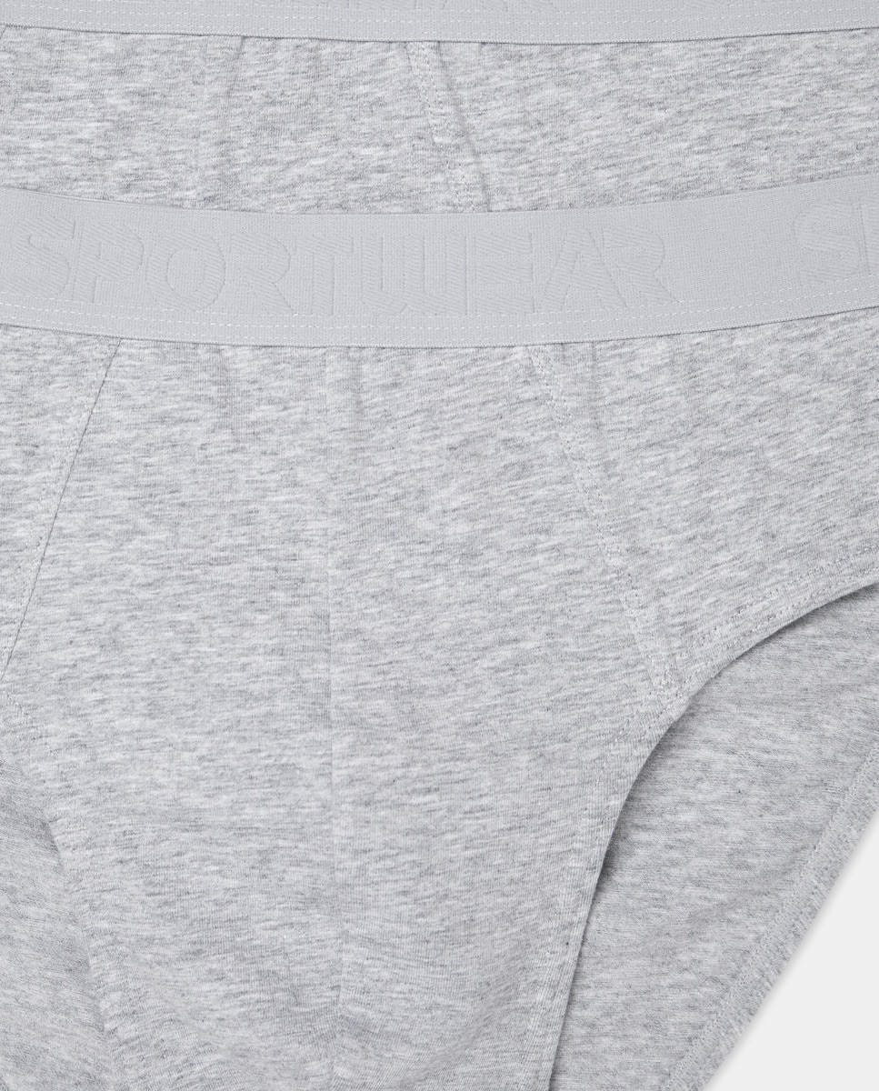 Pack 2 slips liso goma vista de hombre Gris-6