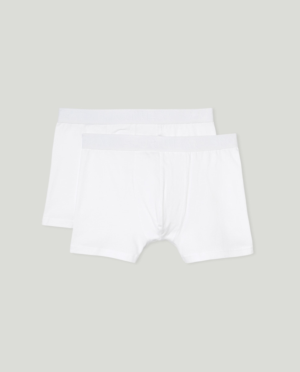 Pack 2 bóxers liso con costura americana Blanco-3