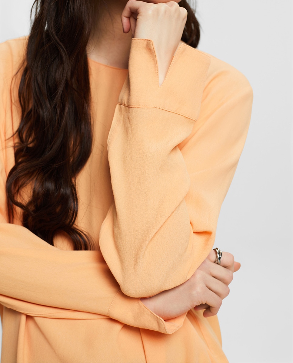 Blusa Monocolor em Viscose Laranja-3