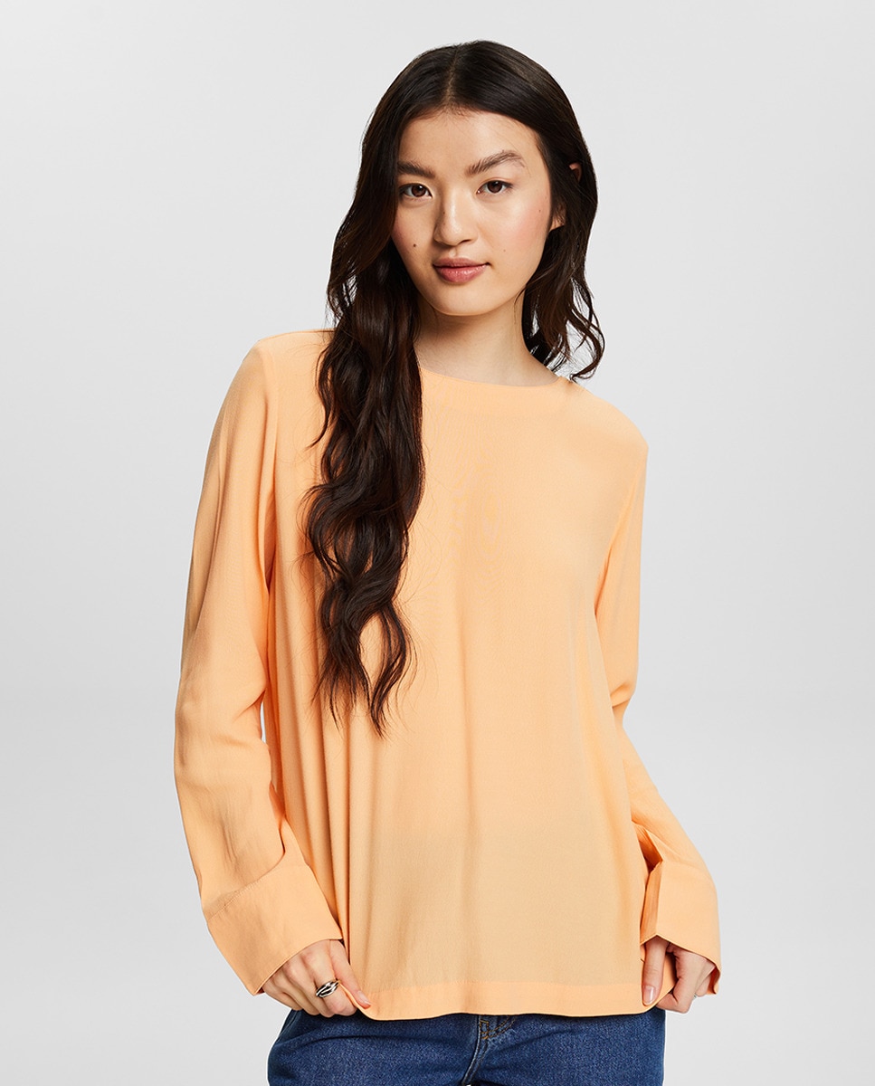 Blusa Monocolor em Viscose Laranja-1