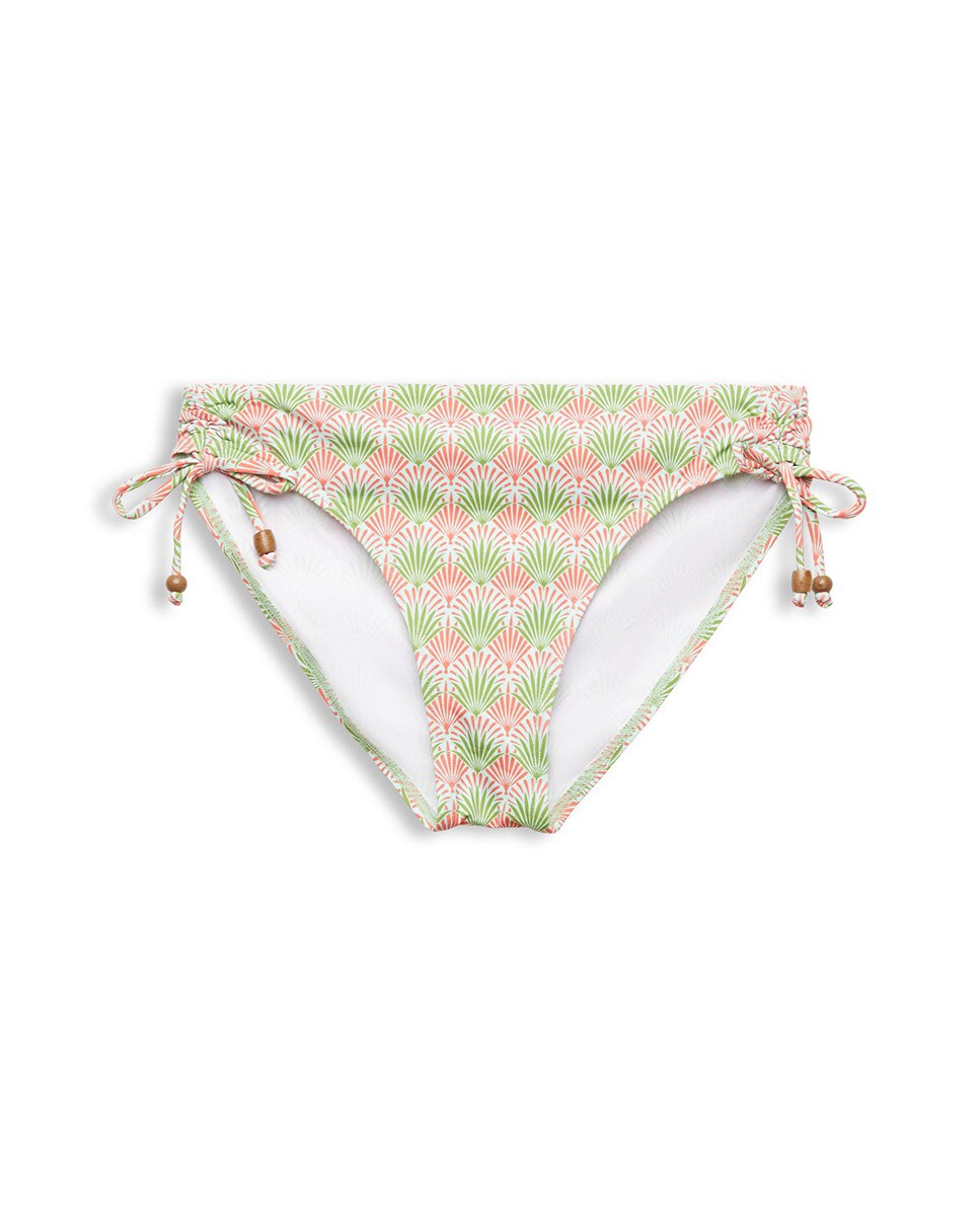 Cueca de Biquíni Clássica com Estampado Floral e Fecho de Franzido com Laços Multicolor-4