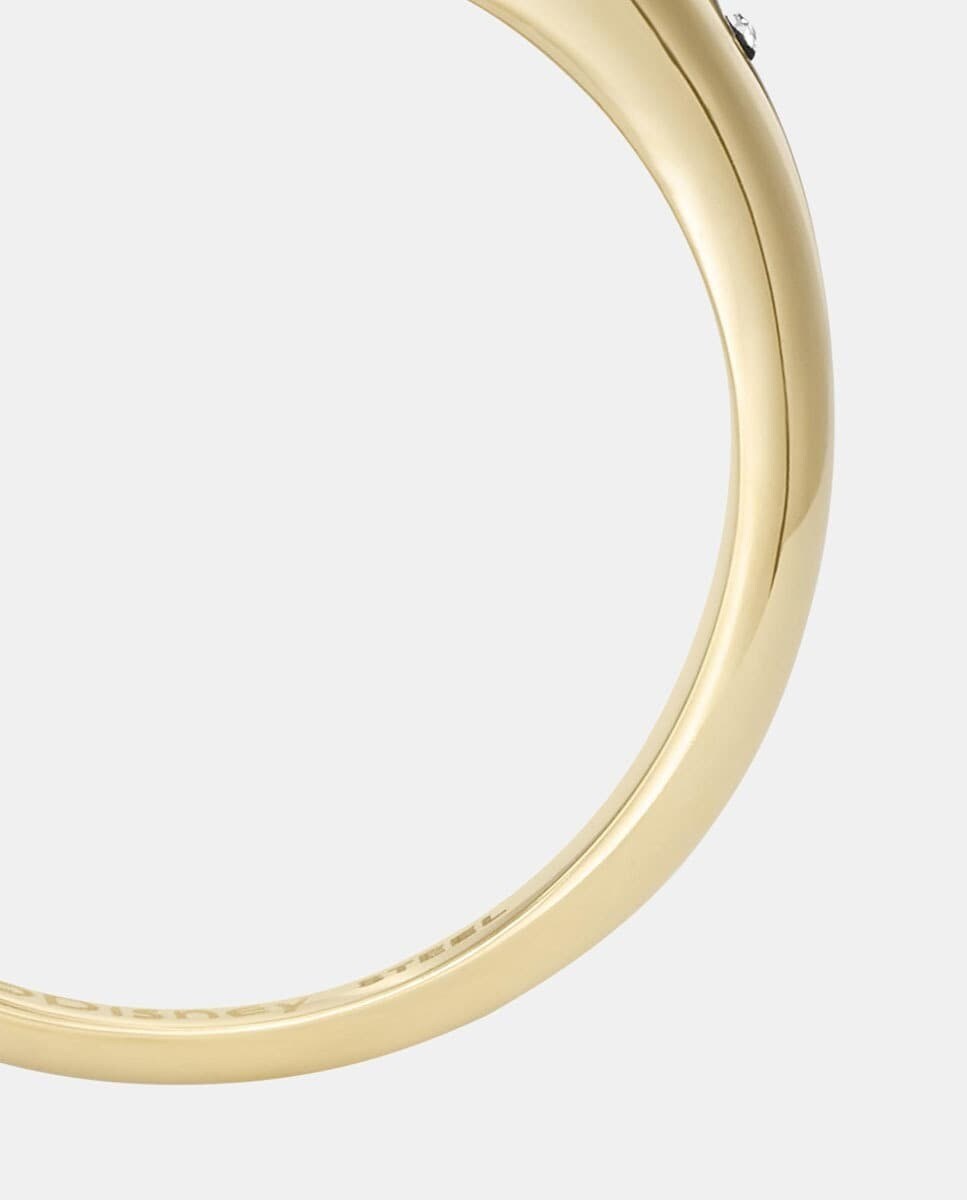 Anel Disney x Fossil Carimbo Edição Especial de Aço e Cristal Branco-5