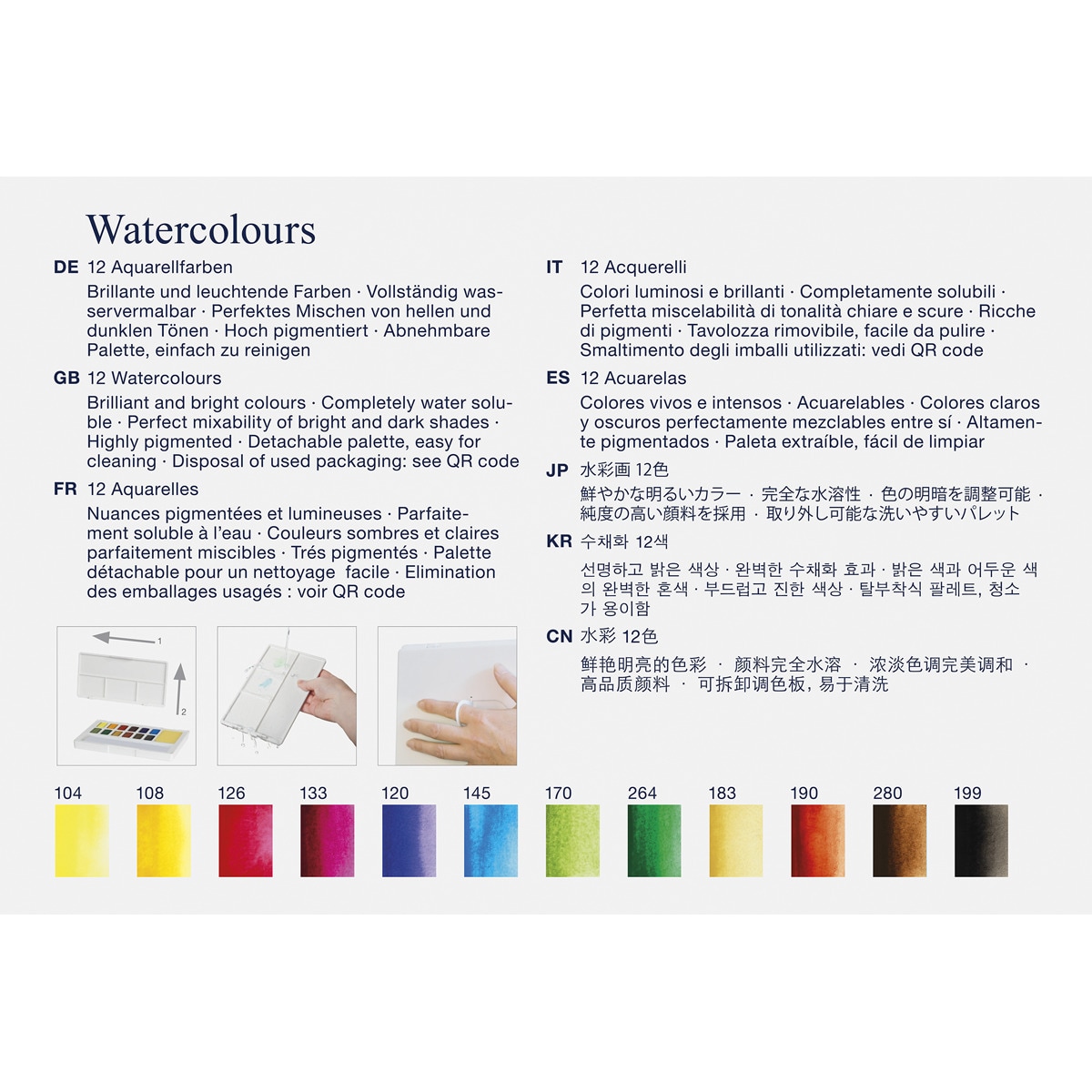 Pack con 12 acuarelas ideal para pintar en la calle Faber-Castell Multicolor-2