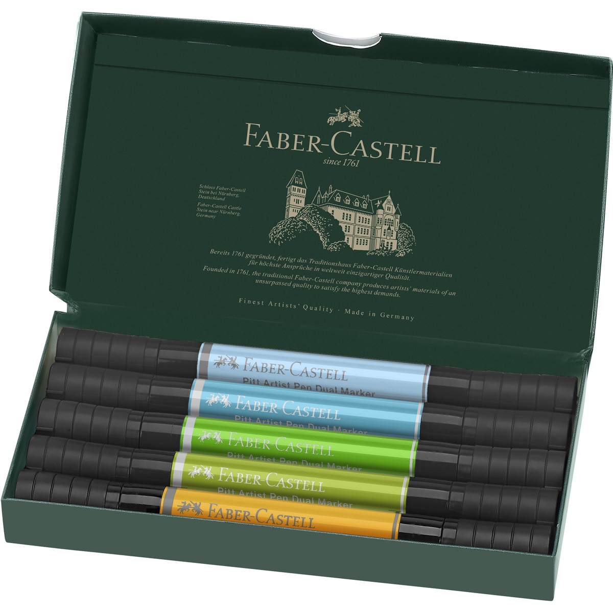 Pack 5 rotuladores doble punta tinta china Dual Marker Faber-Castell animal Multicolor-4