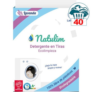 detergente en tiras Ecolimpieza lavanda caja 40 dosis - Natulim