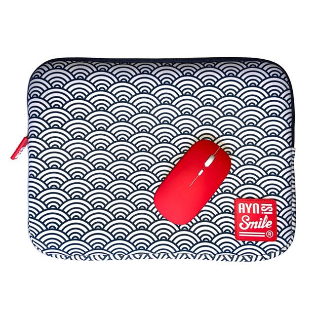 Imagen 0 de Funda Smile Kimono Azul Seigaiha + ratón inalámbrico para portátiles hasta 14"