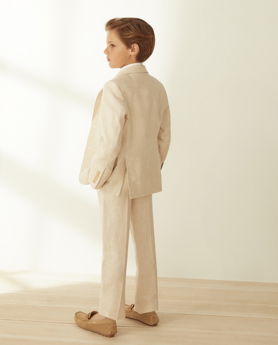 Blazer com Fecho de Botão e 100% Linho Branco-3