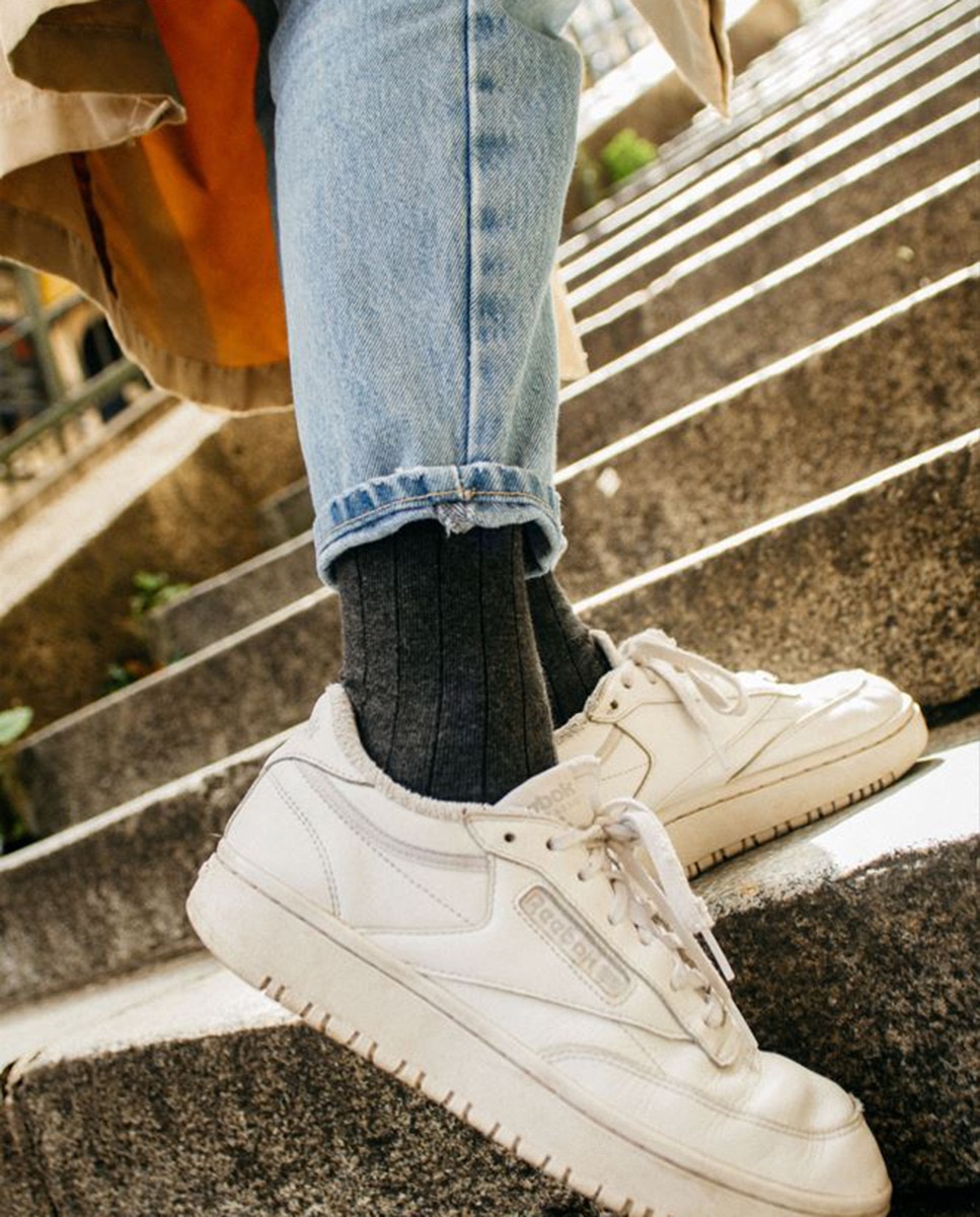 Meias Curtas Lisas - Cinzento-Escuro Multicolor-2