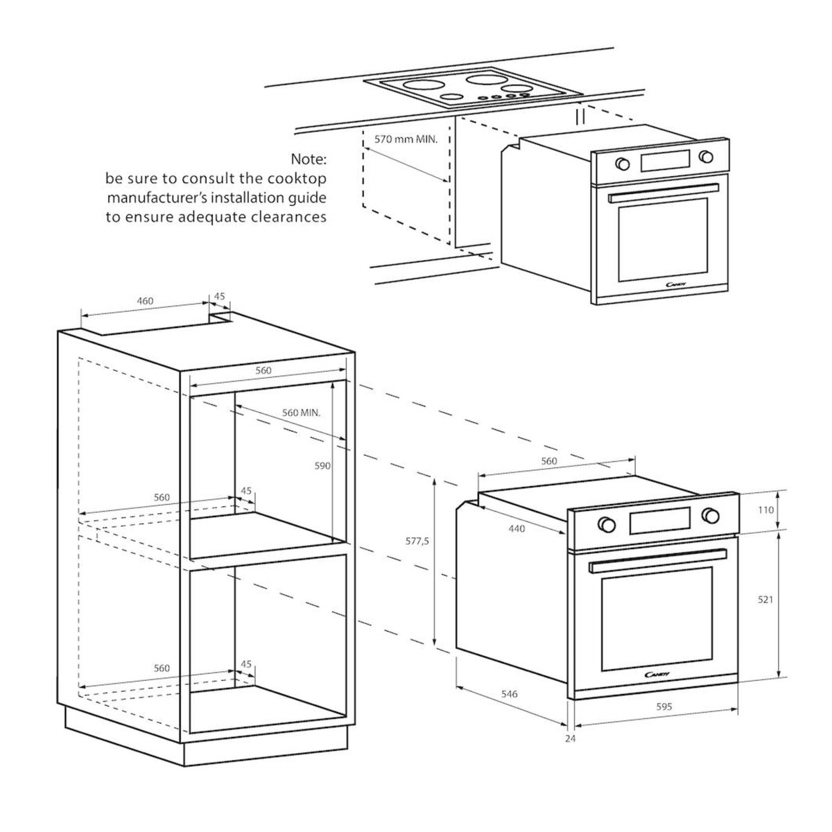Conjunto de horno pirolítico + Placa de inducción Candy - PCI26PCXCI633C Inox-3