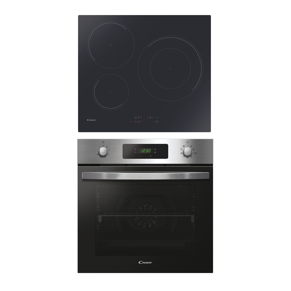 Conjunto de horno pirolítico + Placa de inducción Candy - PCI26PCXCI633C Inox-1