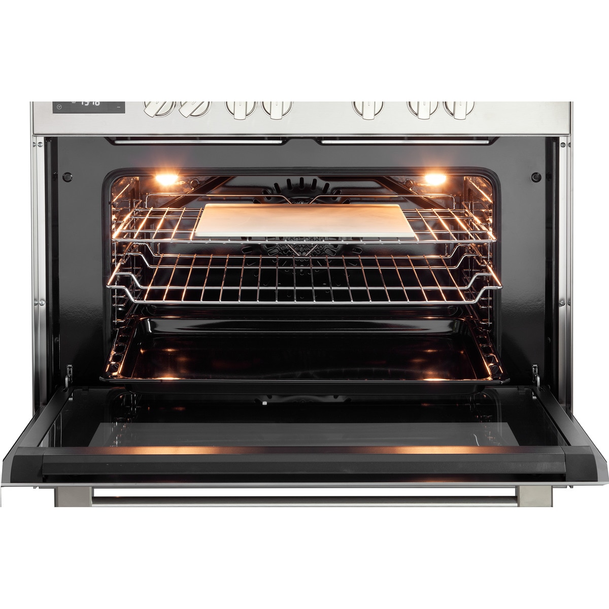 Cocina compacta Haier de 90 cm, 5 quemadores, horno eléctrico - HGM95TC1X Inox-12