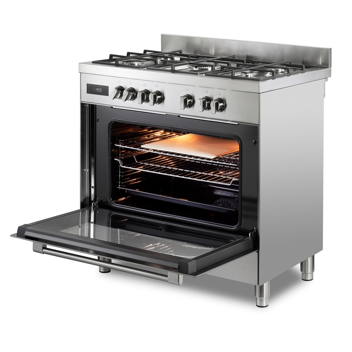 Cocina compacta Haier de 90 cm, 5 quemadores, horno eléctrico - HGM95TC1X Inox-6