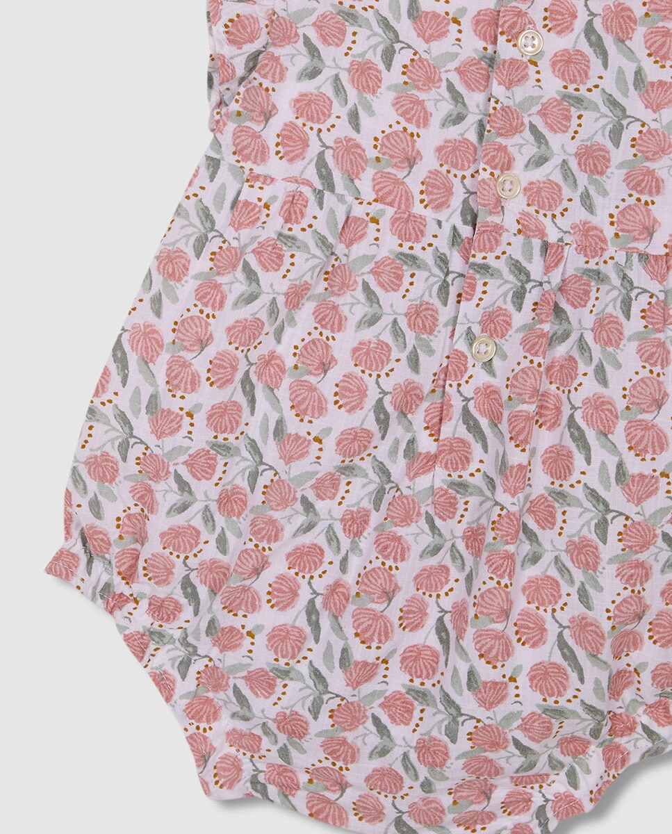 Babygrow com Estampado Floral Nude-4