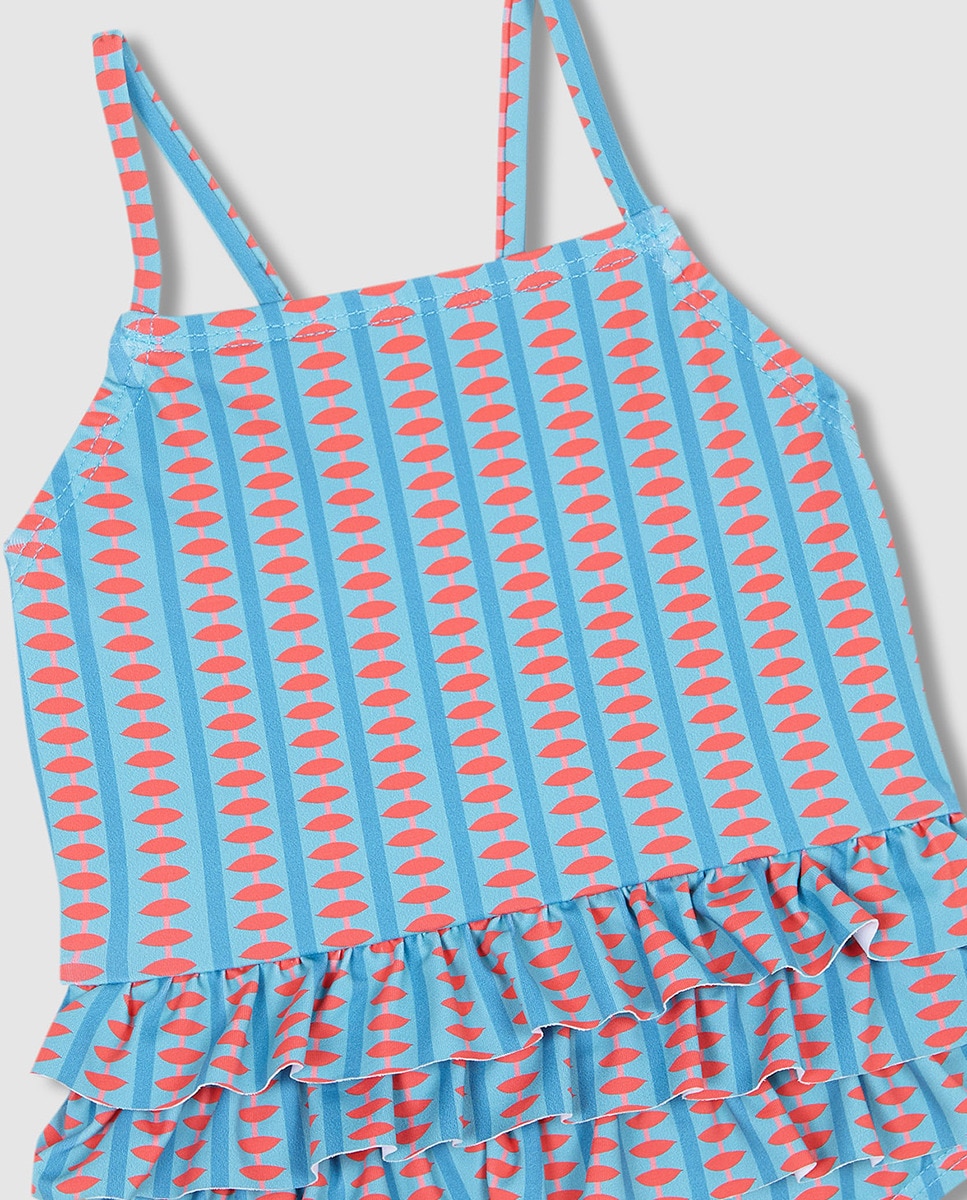 Baby Badehose Mädchen - Blumenprint, Petrol Grün