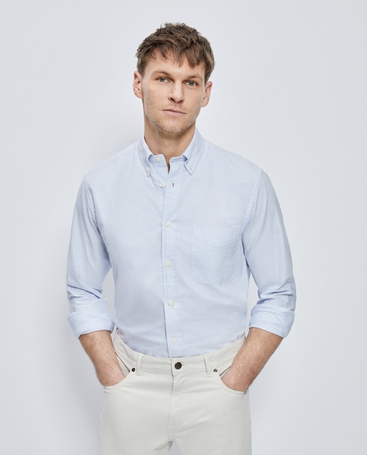 Imagem 0 de Camisa Casual Classic Fit com Risca Oxford