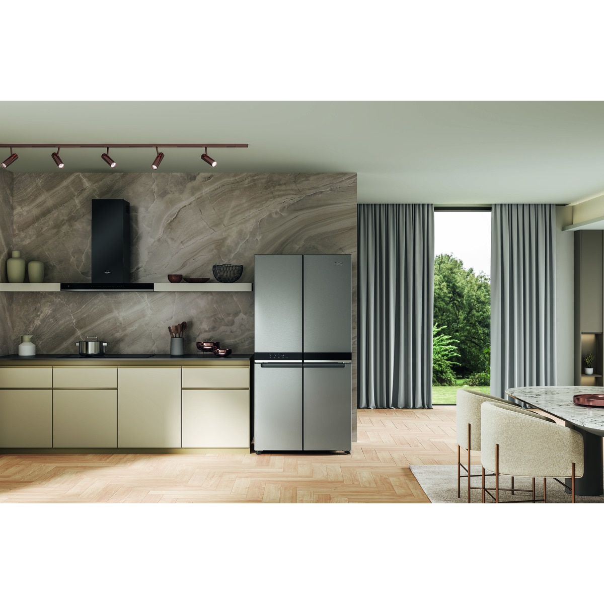 Frigorífico Americano Whirlpool WQ9 B2L EF de 4 Portas Total No Frost de 187,4 cm - Inox Look Inox-6