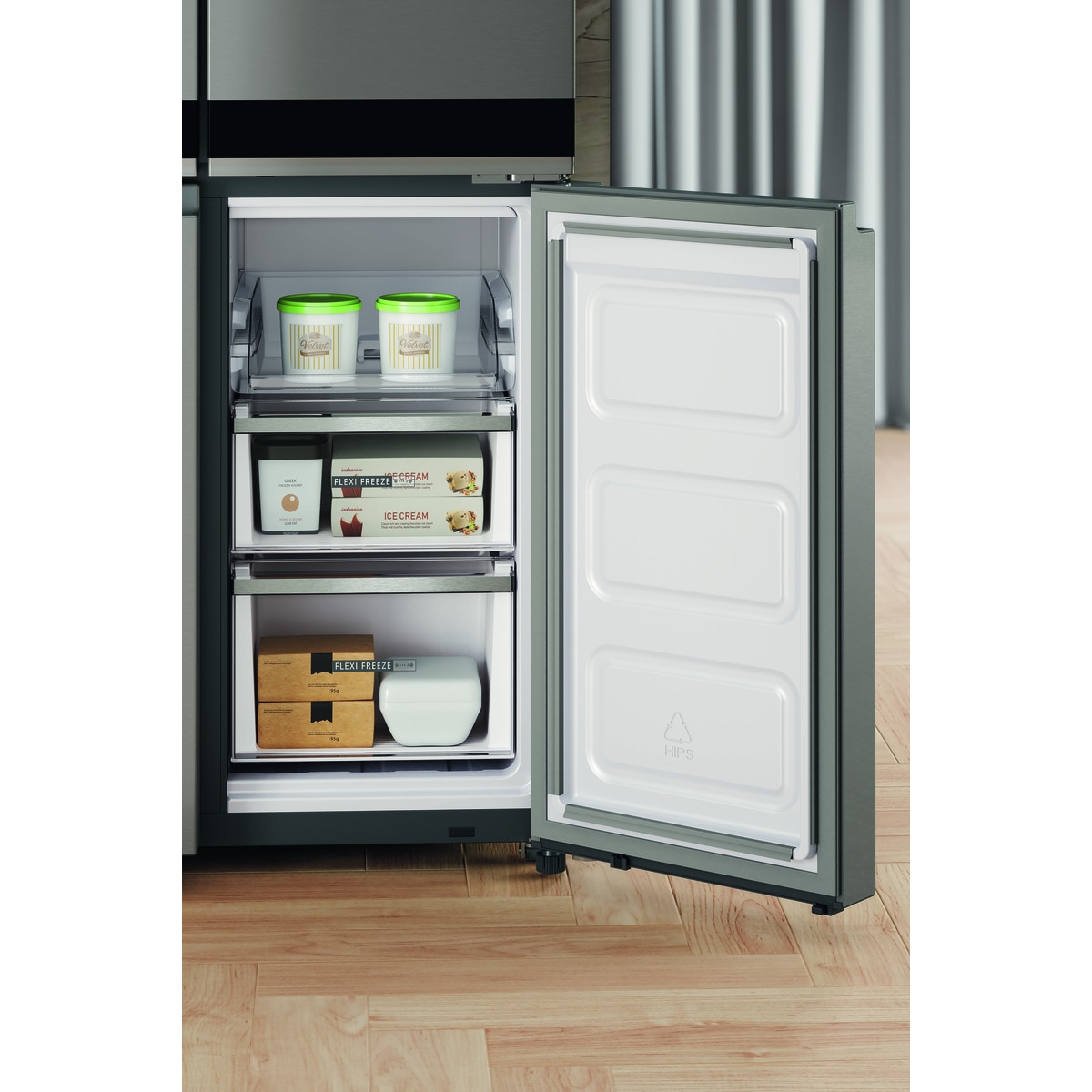Frigorífico Americano Whirlpool WQ9 B2L EF de 4 Portas Total No Frost de 187,4 cm - Inox Look Inox-5