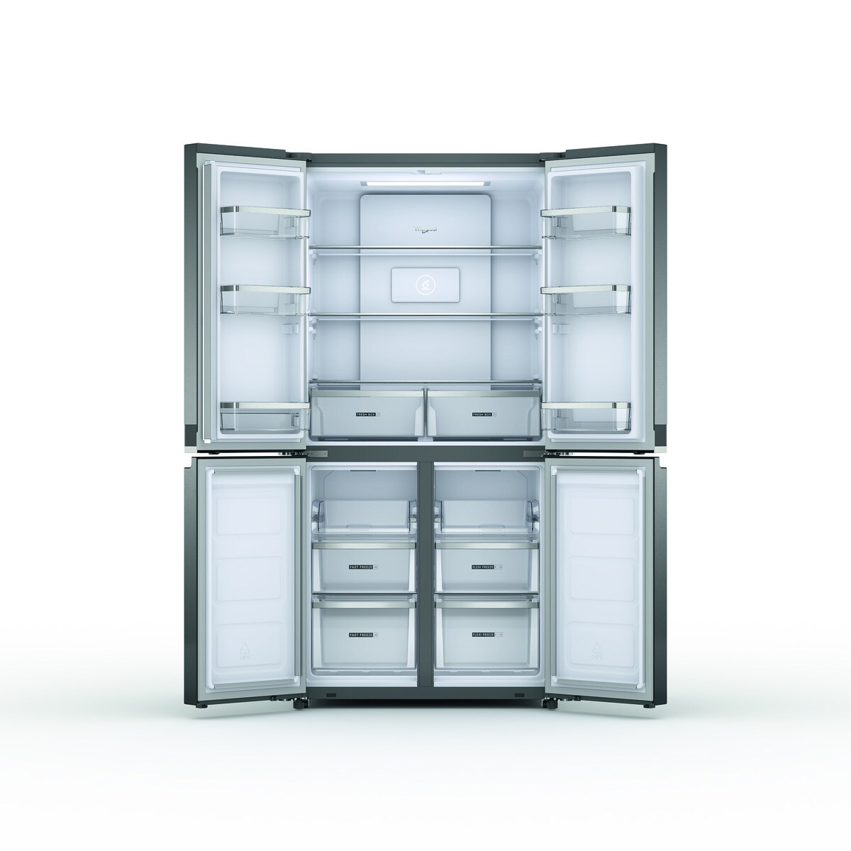 Frigorífico Americano Whirlpool WQ9 B2L EF de 4 Portas Total No Frost de 187,4 cm - Inox Look Inox-2