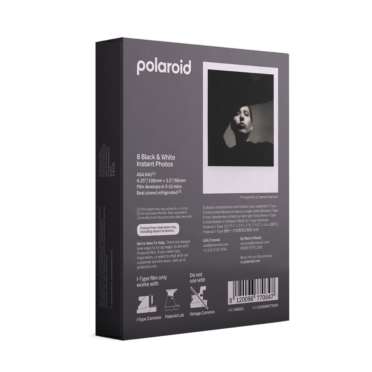 Película instantánea Polaroid i-Type Blanco y Negro, 8 hojas 4