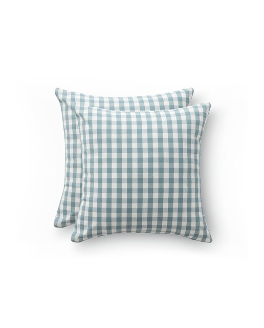 Imagen 0 de Pack 2 fundas cojín Vichy 45x45 cm agua marina