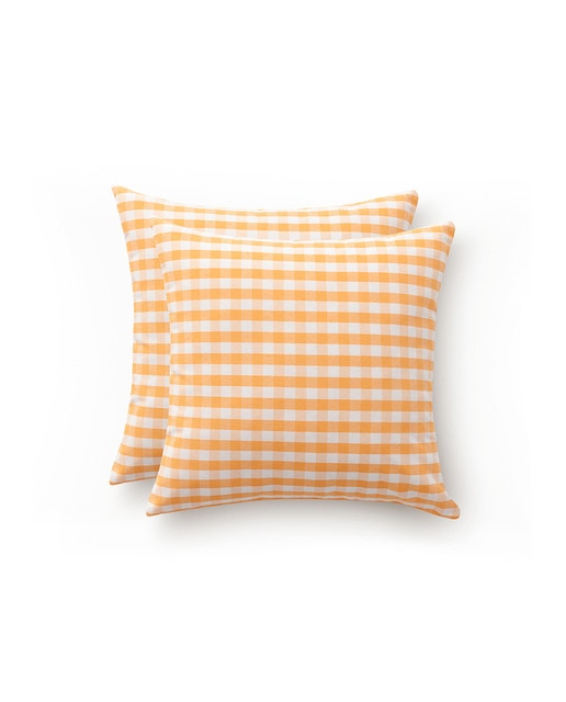 Imagen 0 de Pack 2 fundas cojín Vichy 45x45 cm amarillo