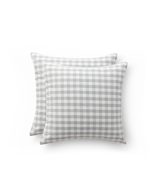 Imagen 0 de Pack 2 fundas cojín Vichy 45x45 cm gris claro