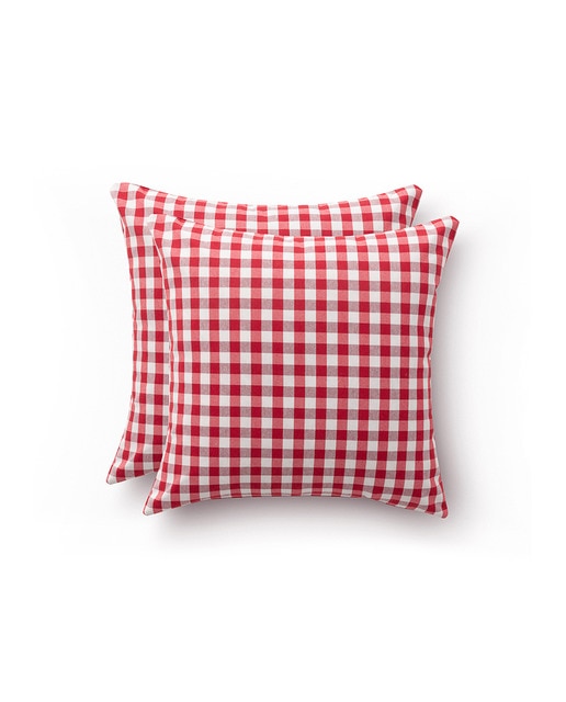 Imagen 0 de Pack 2 fundas cojín Vichy 45x45 cm rojo