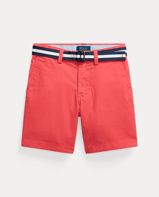 Imagen 0 de Bermuda de niño de algodón en rojo con cinturón
