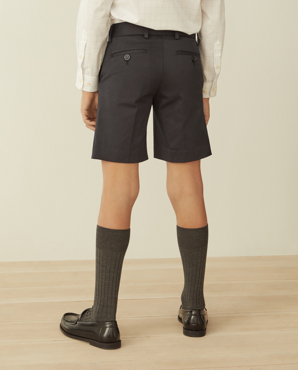 Bermudas Chino com Fecho à Frente Azul-marinho-3