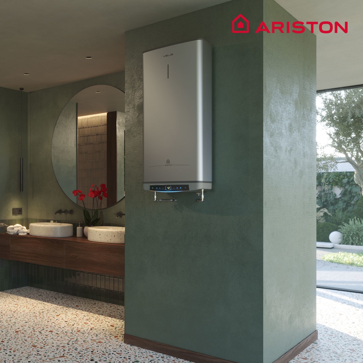 Termo eléctrico vertical/ horizontal Ariston 100 litros - VELIS DRY WIFI 100 Gris-11