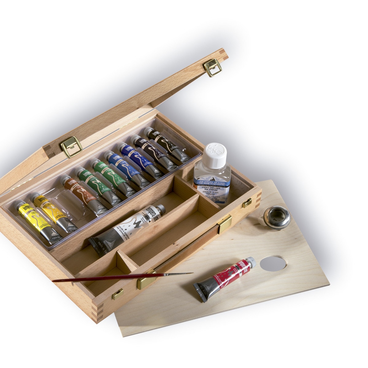 Maletín de madera de haya 15 unidades Tempera Fine Maimeri Multicolor-2