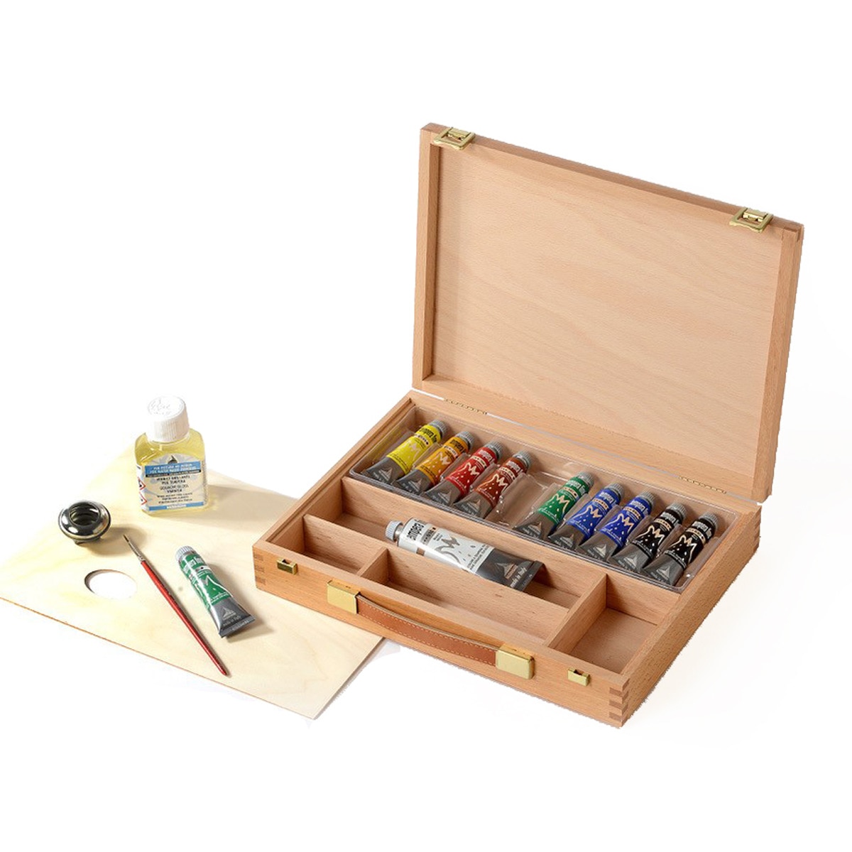 Maletín de madera de haya 15 unidades Tempera Fine Maimeri Multicolor-1