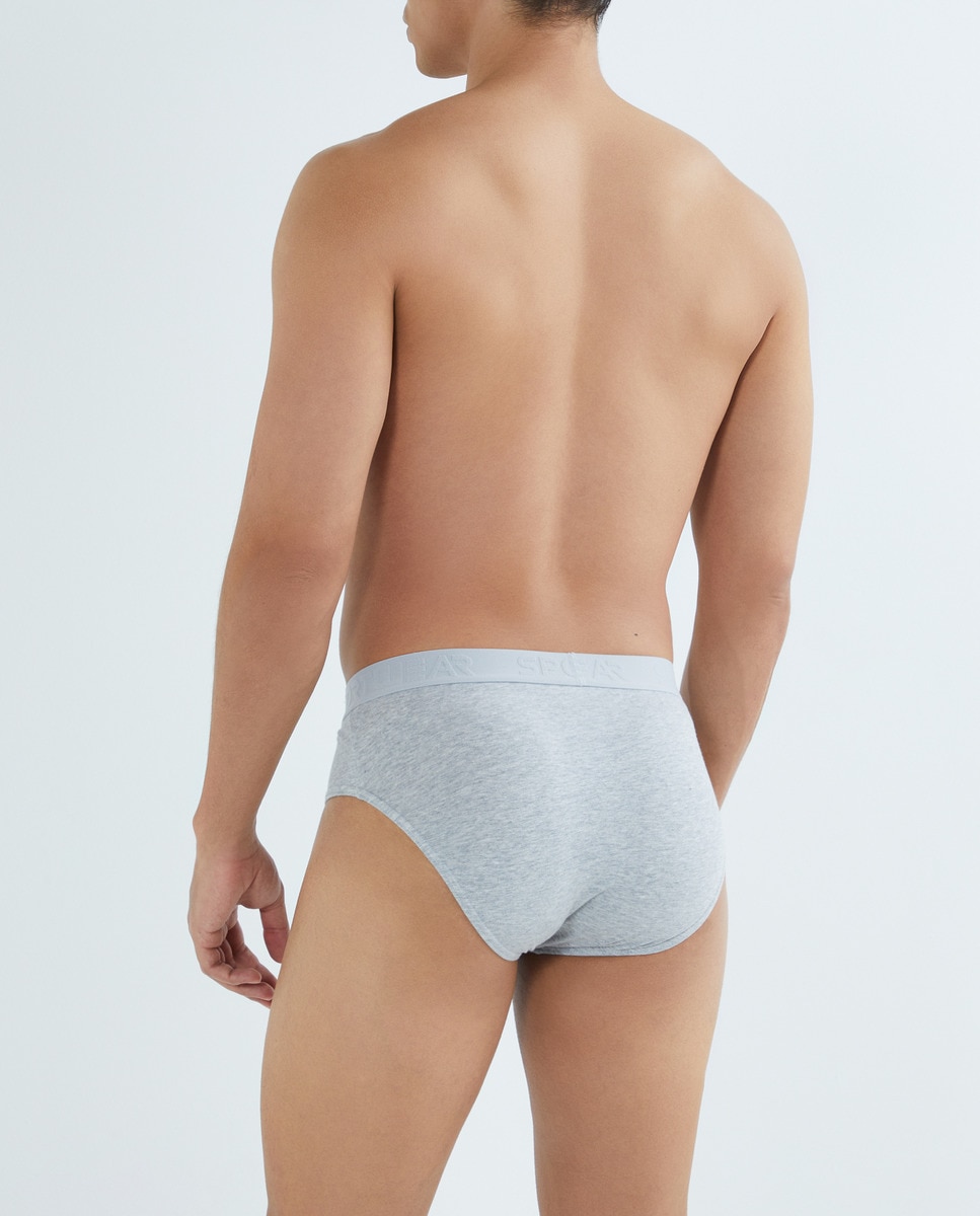 Pack 2 slips liso goma vista de hombre Gris-2