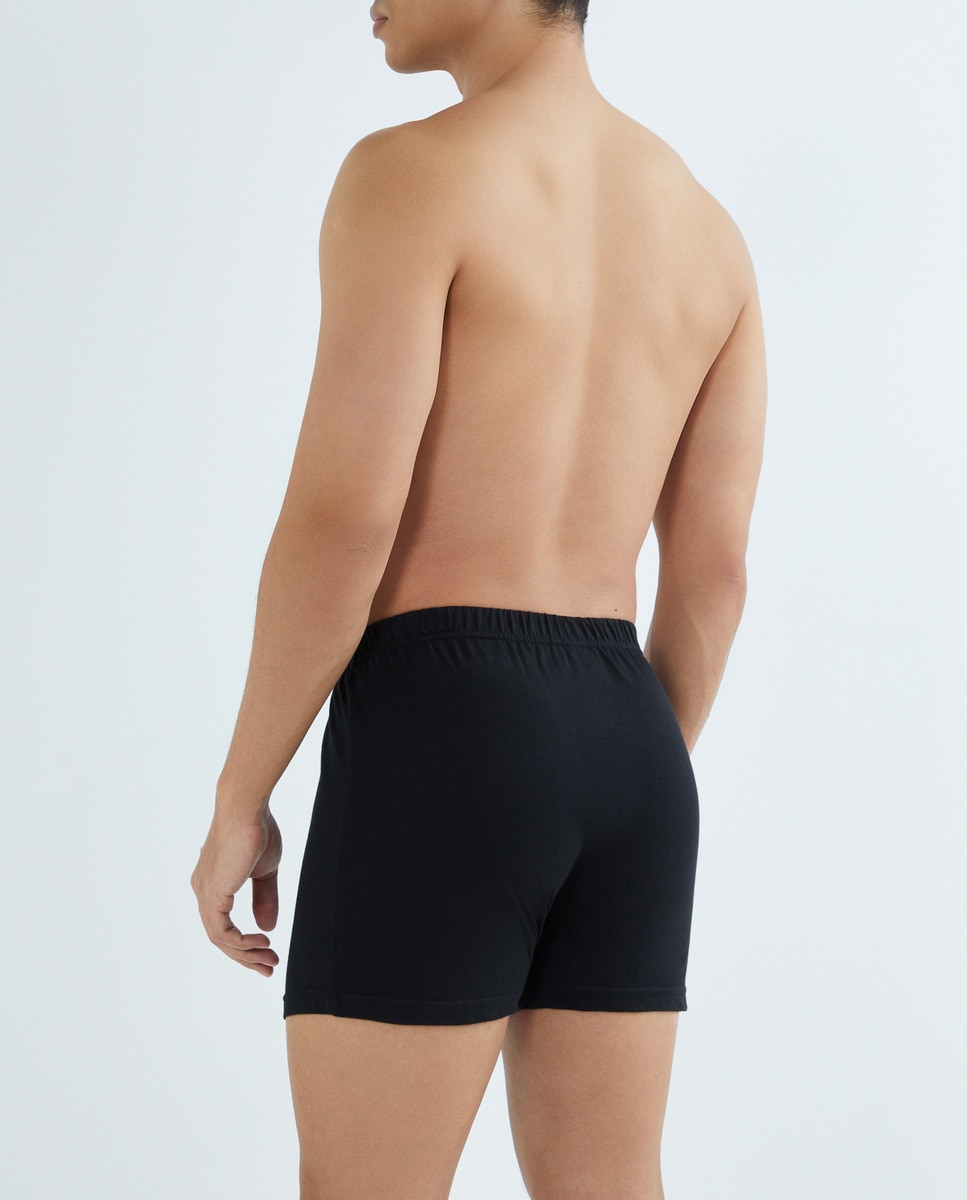 Pack 2 bóxers liso con bragueta de hombre Negro-2