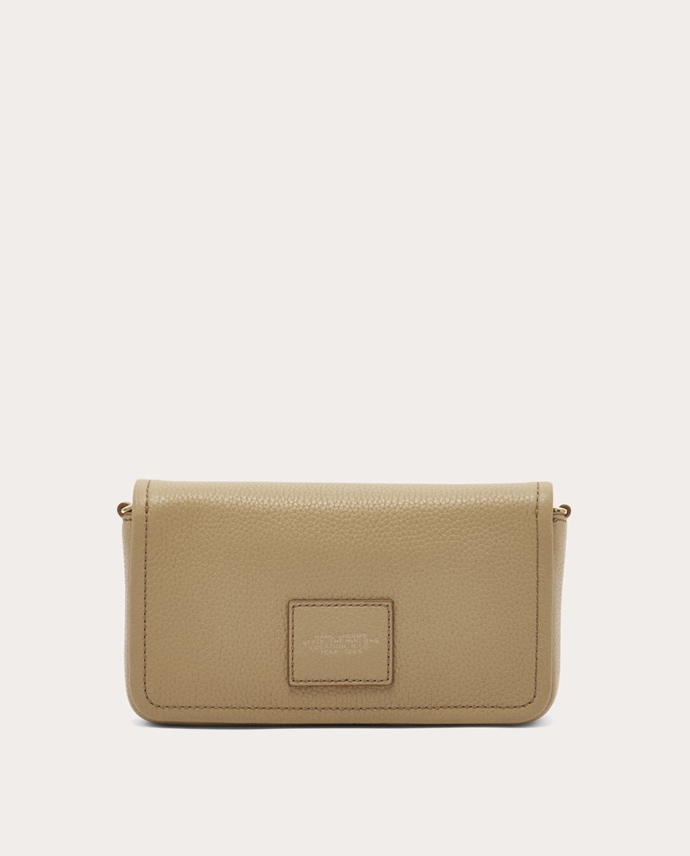 Mala a Tiracolo Mini Crossbody em Pele Bege-3