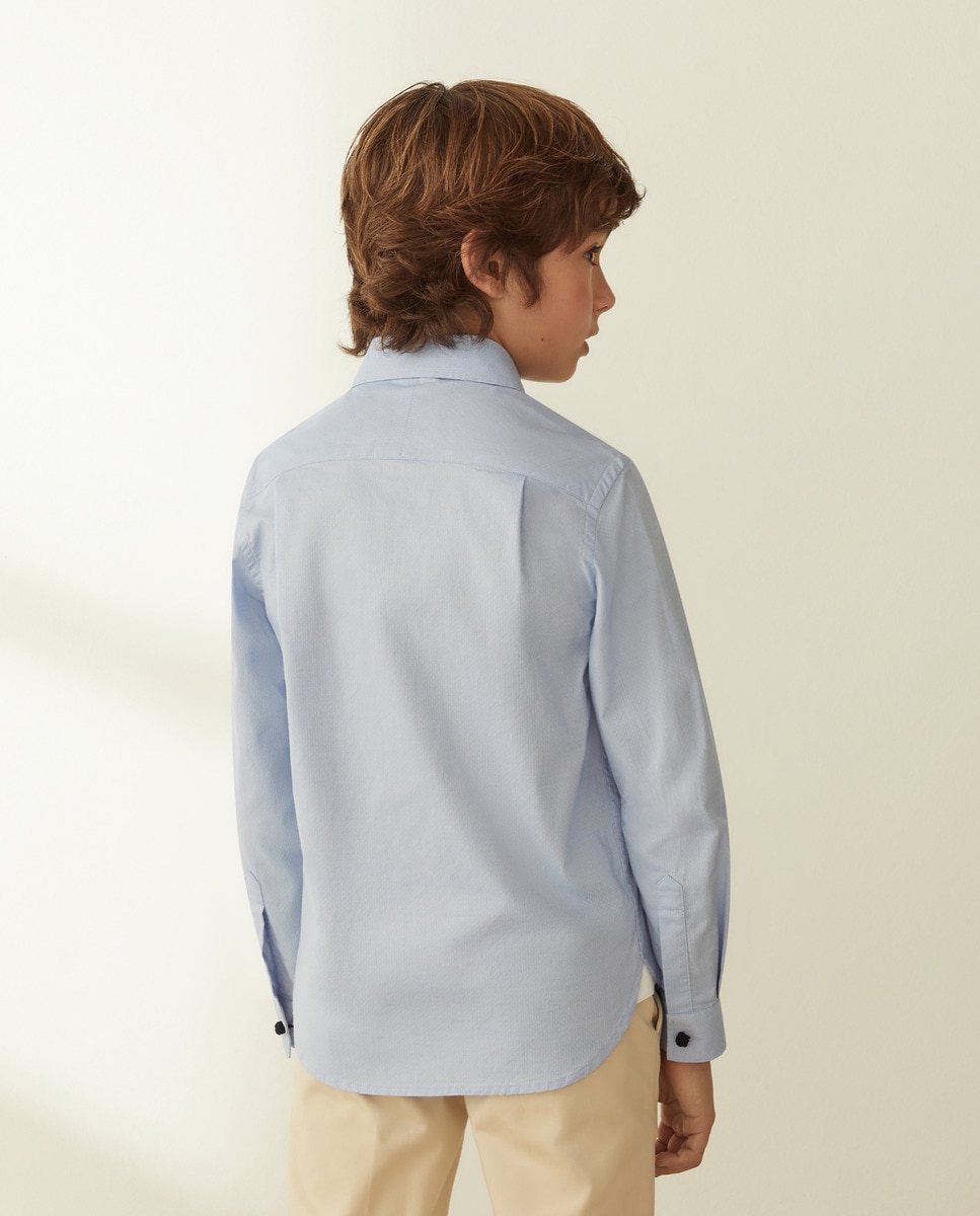 Camisa Formal de Criança Azul-claro-3