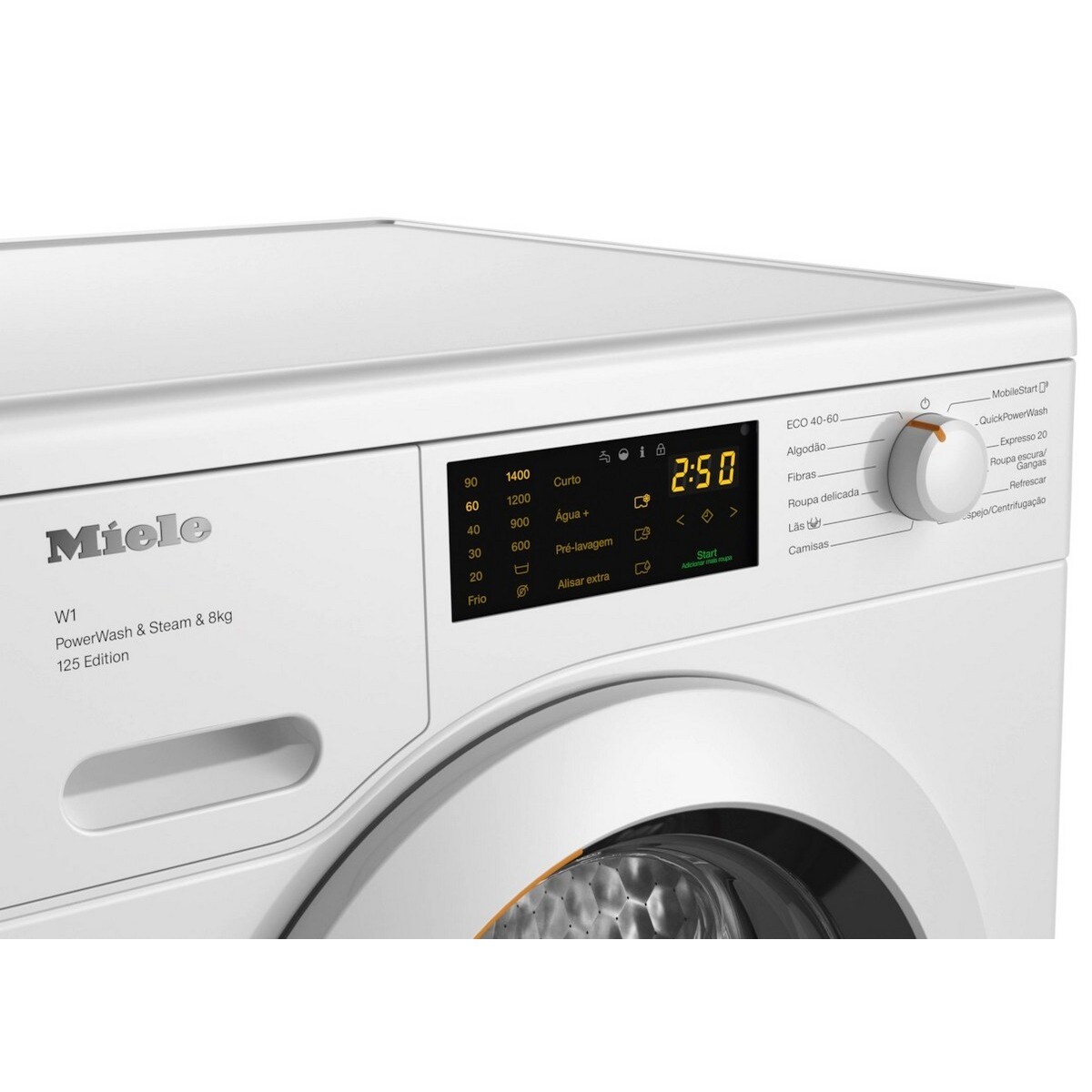 Máquina de Lavar Roupa Miele WCB380 WCS 125 Edition Carga Frontal W1 SteamCare e PowerWash de 8 Kg e 1400 rpm - Branco Branco-3