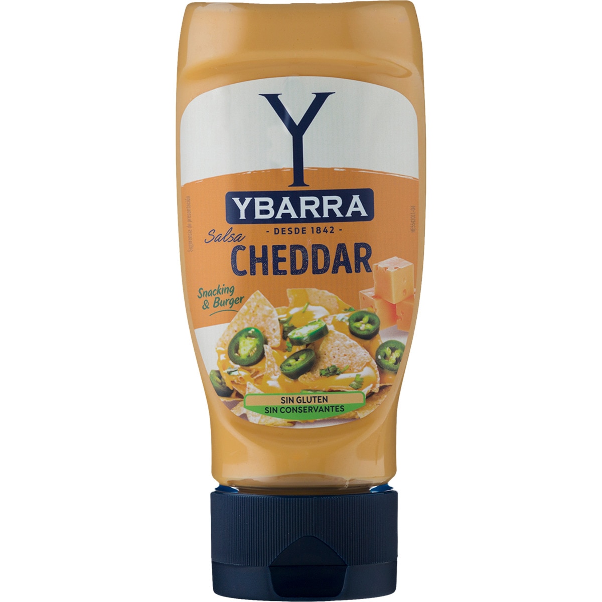 salsa cheddar para dipear sin gluten bote 300 ml