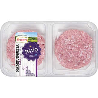 hamburguesa de pavo 4 unidades x 90 g sin gluten y sin lactosa bandeja 360 g - Coren