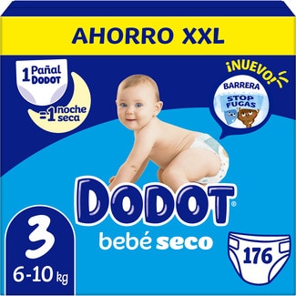 Bebé-Seco pañales de 6 a 10 kg talla 3 caja 176 unidades - Dodot
