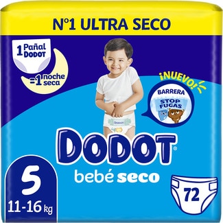 Bebé-Seco pañales de 11 a 16 kg talla 5 bolsa 72 unidades - Dodot
