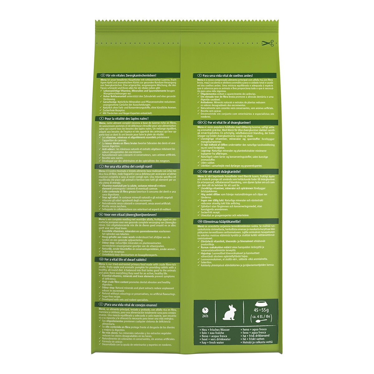 Menú para conejos enanos Vitakraft Vital 4