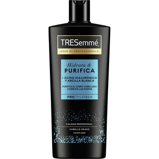 champú Hidrata & Purifica con ácido hialurónico y arcilla blanca botella 685 ml para cabellos grasos - Tresemme