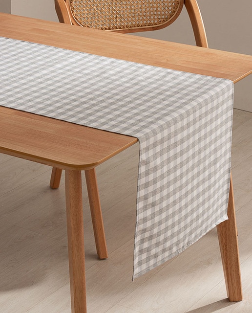 Imagen 0 de Camino de mesa Vichy gris claro 45x170 cm
