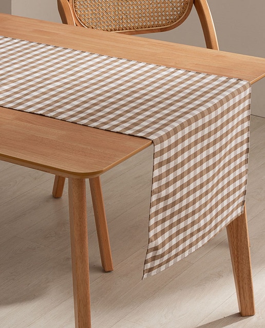 Imagen 0 de Camino de mesa Vichy taupé 45x170 cm