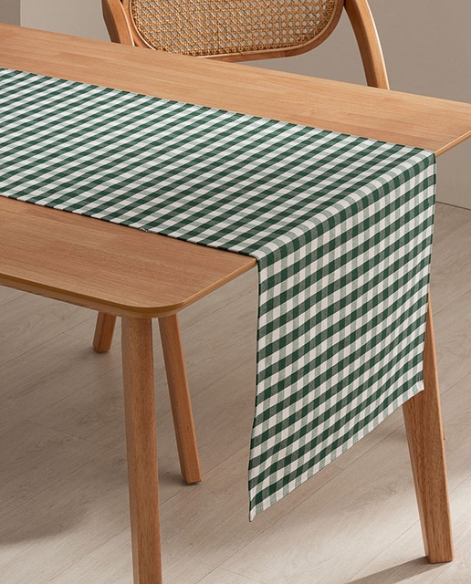 Imagen 0 de Camino de mesa Vichy verde 45x170 cm