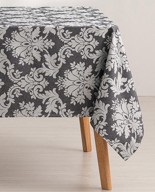 Imagen 0 de Mantel antimanchas jacquard Dama antracita